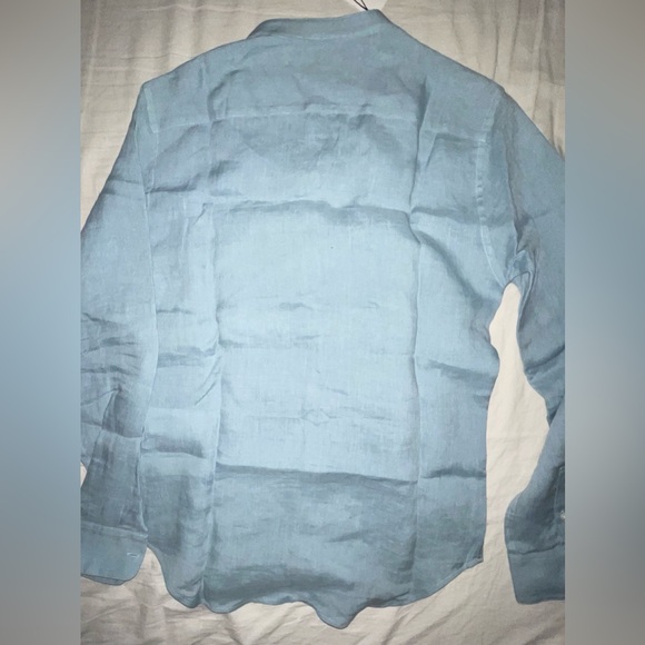 Sandro Sky Blue Linen Blouse - Picture 4 of 10